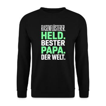Lawn Whisperer Hero Meilleur papa Jardinier du monde Pelouse - Sweat-shirt Unisexe - noir - Devant - Alina (178cm) & Michal (187cm)