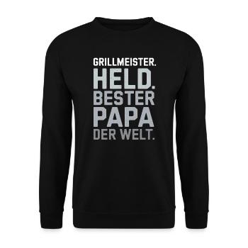 Grillmeister Meilleur papa Grill God BBQ Grill King - Sweat-shirt Unisexe - noir - Devant - Alina (178cm) & Michal (187cm)