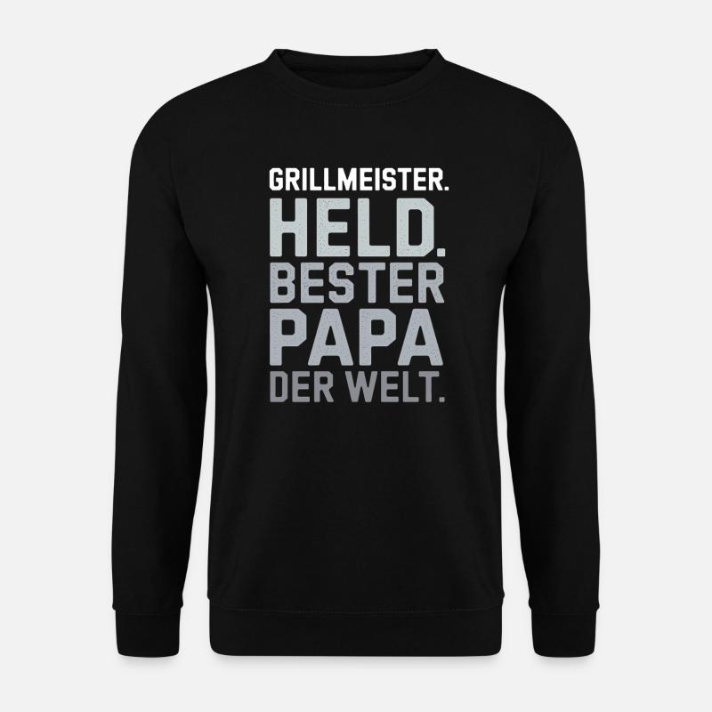 Grillmeister Bester Papa Grillgott BBQ Grillkönig - Unisex Pullover - Schwarz
