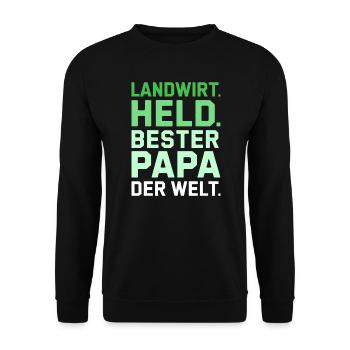 Landwirt Traktor Bester Papa Welt Vater Vatertag - Unisex Pullover - Schwarz - Vorne - Alina (178cm) & Michal (187cm)
