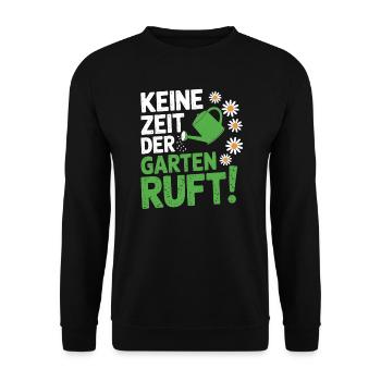 No Time The Garden Calls Weed Plucking Gardener - Unisex Sweatshirt - black - Front - Alina (178cm) & Michal (187cm)