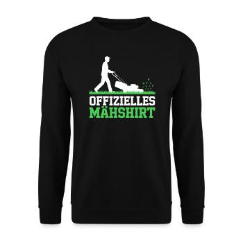 Official Mower Shirt Man Lawn Mower Lawn Grass - Unisex Sweatshirt - black - Front - Alina (178cm) & Michal (187cm)