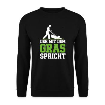 Qui parle à l’herbe en disant jardinier de pelouse Fête des pères - Sweat-shirt Unisexe - noir - Devant - Alina (178cm) & Michal (187cm)