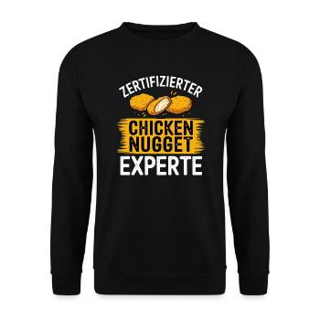 Nuggets Fast Food Fan Lustig Witzig Lieblingsessen - Unisex Pullover - Schwarz - Vorne - Alina (178cm) & Michal (187cm)