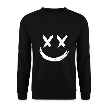 Smile with crossed eyes - Unisex Sweatshirt - black - Front - Alina (178cm) & Michal (187cm)