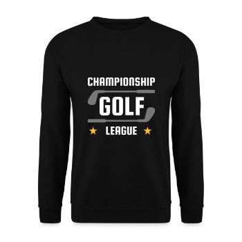Championship golf league (Golfschläger, Sterne) - Unisex Pullover - Schwarz - Vorne - Alina (178cm) & Michal (187cm)