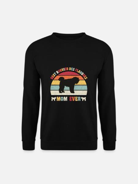 Meilleure maman Bouvier des Flandres jamais amoureux des chiens - Sweat-shirt Unisexe - noir