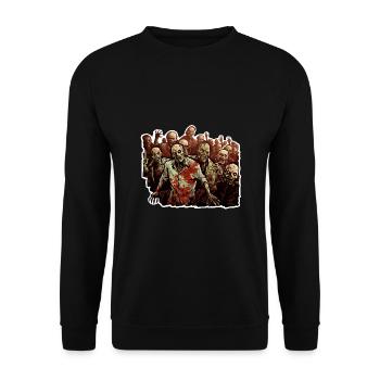 Groupe de zombies d’Halloween - Sweat-shirt Unisexe - noir - Devant - Alina (178cm) & Michal (187cm)