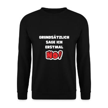 Before You Ask No Funny Humor Gifts Funny - Unisex Sweatshirt - black - Front - Alina (178cm) & Michal (187cm)