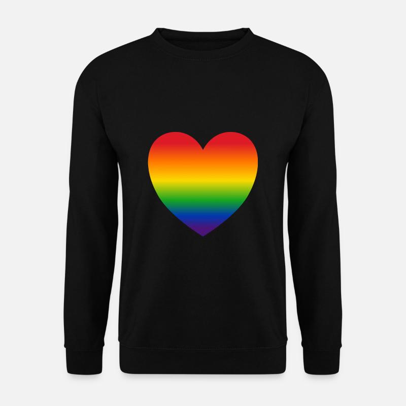 Herz Regenbogenfarben Geschenk - Unisex Pullover - Schwarz