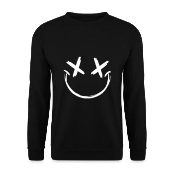 Emoji avec les yeux croisés - Sweat-shirt Unisexe - noir - Devant - Alina (178cm) & Michal (187cm)