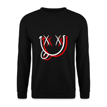 Smiles étirées avec la langue - Sweat-shirt Unisexe - noir - Devant - Alina (178cm) & Michal (187cm)