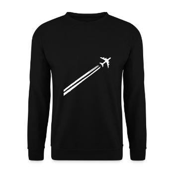 Airplane Condensation Strip Pilot Aviation Gift - Unisex Sweatshirt - black - Front - Alina (178cm) & Michal (187cm)