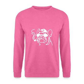 Kiffen Gras Kiffer Cannabis 420 Bulldogge - Unisex Pullover - Pink - Vorne