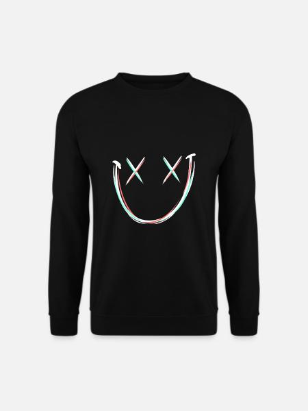 Smile mit X Augen - Unisex Pullover - Schwarz