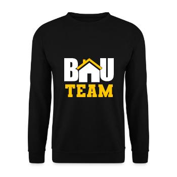 Bau Team Baustelle Bauarbeiter Hausbau - Unisex Pullover - Schwarz - Vorne - Alina (178cm) & Michal (187cm)
