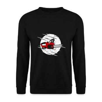 Chainsaw Motor Saw - Unisex Sweatshirt - black - Front - Alina (178cm) & Michal (187cm)