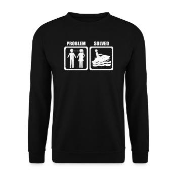 Jet Ski Shirt - problem solved - Unisex Sweatshirt - black - Front - Alina (178cm) & Michal (187cm)