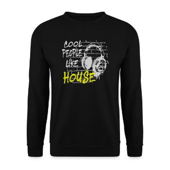 House DJ Music - Unisex Pullover - Schwarz - Vorne - Alina (178cm) & Michal (187cm)