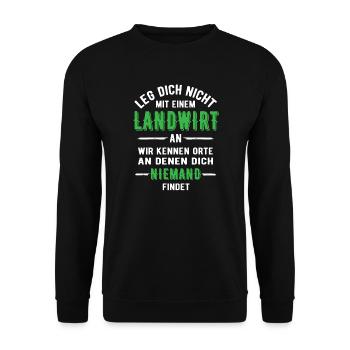 Landwirt kennen Orte Bauer Landwirtschaft - Unisex Pullover - Schwarz - Vorne - Alina (178cm) & Michal (187cm)