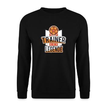 Handball Trainer Legende - Unisex Pullover - Schwarz - Vorne - Alina (178cm) & Michal (187cm)