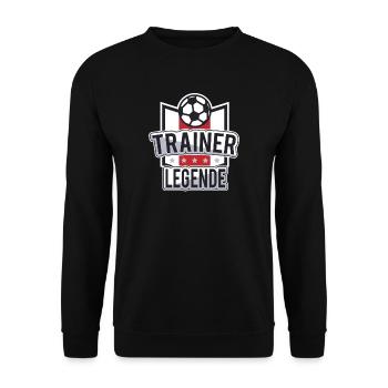 Fußball Trainer Legende - Unisex Pullover - Schwarz - Vorne - Alina (178cm) & Michal (187cm)