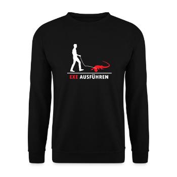 Admin Exe Ausführen - Unisex Pullover - Schwarz - Vorne - Alina (178cm) & Michal (187cm)