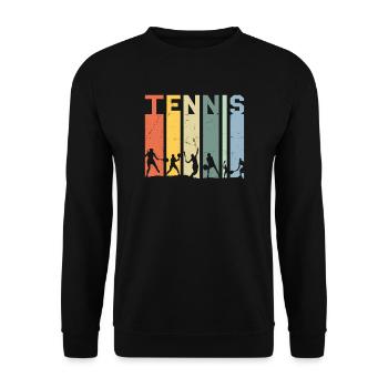Tennis joueur de tennis vintage rétro - Sweat-shirt Unisexe - noir - Devant - Alina (178cm) & Michal (187cm)