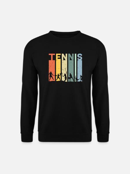 Tennis Tennisspieler Vintage Retro - Unisex Pullover - Schwarz