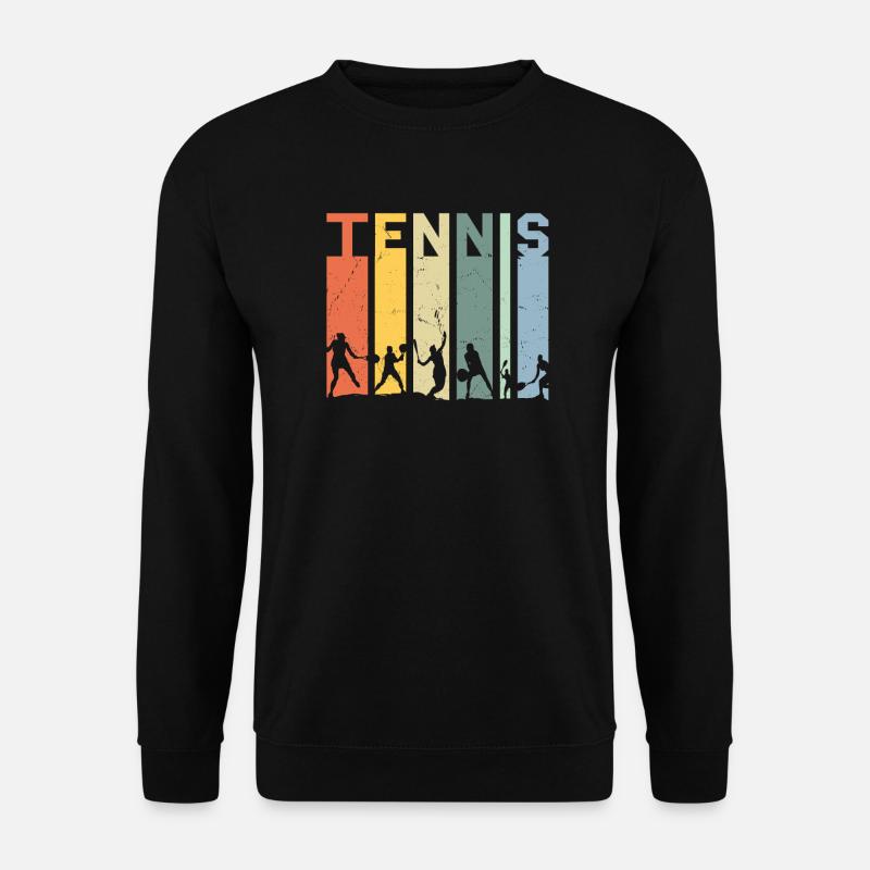 Tennis Tennisspieler Vintage Retro - Unisex Pullover - Schwarz