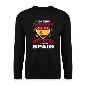 I don't need therapy just Spain saying - Unisex Sweatshirt - black - Front - Alina (178cm) & Michal (187cm)