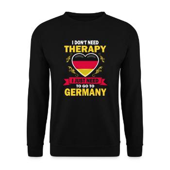 Je n’ai pas besoin d’une thérapie Allemagne Proverbe - Sweat-shirt Unisexe - noir - Devant - Alina (178cm) & Michal (187cm)
