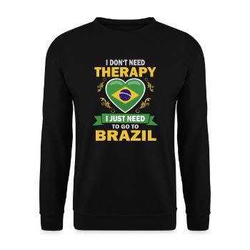 Je n’ai pas besoin d’une thérapie brésil proverbe - Sweat-shirt Unisexe - noir - Devant - Alina (178cm) & Michal (187cm)