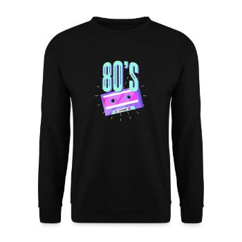 Cassette des années 80 - Sweat-shirt Unisexe - noir - Devant - Alina (178cm) & Michal (187cm)