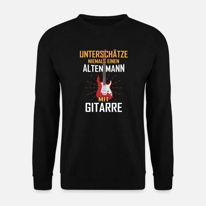 Unterschätze Alten Mann Gitarre - Unisex Pullover - Schwarz