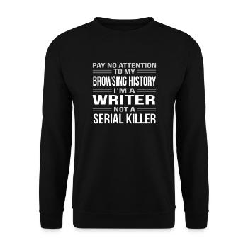 No Attention Browser History Writer Serial Killer - Sweat-shirt Unisexe - noir - Devant - Alina (178cm) & Michal (187cm)