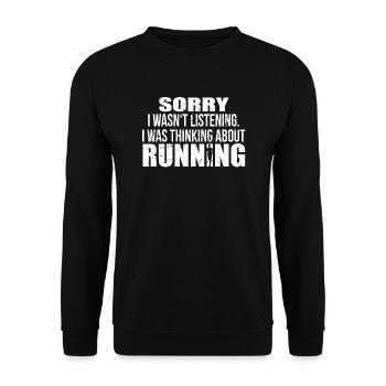 Courir pas écouter courir marathon jogging coureur - Sweat-shirt Unisexe - noir - Devant - Alina (178cm) & Michal (187cm)