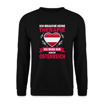 Therapie Österreich Urlaub Österreicher Flagge - Unisex Pullover - Schwarz - Vorne - Alina (178cm) & Michal (187cm)