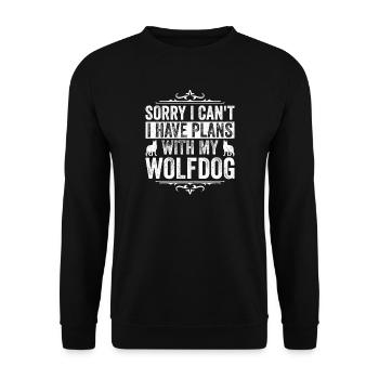 Désolé, je ne peux pas avoir des plans avec mon chien-loup - Sweat-shirt Unisexe - noir - Devant - Alina (178cm) & Michal (187cm)