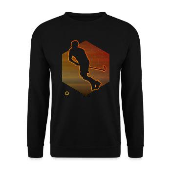 Damen Innebandy Unihockeyspielen Salibandy - Unisex Pullover - Schwarz - Vorne - Alina (178cm) & Michal (187cm)