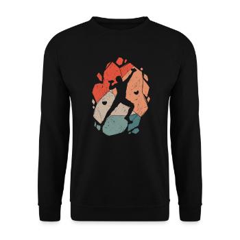 Klettern Bergsteiger Bouldern Boulder - Unisex Pullover - Schwarz - Vorne - Alina (178cm) & Michal (187cm)