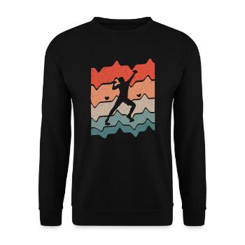 Bouldern Kletterer Kletterhalle Klettern - Unisex Pullover - Schwarz - Vorne - Alina (178cm) & Michal (187cm)