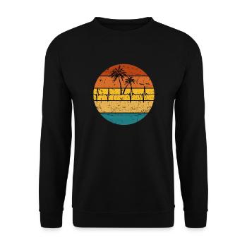 Pulsschlag Palmen 2 - Unisex Pullover - Schwarz - Vorne - Alina (178cm) & Michal (187cm)