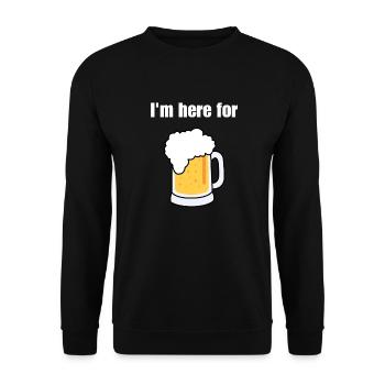 Here for Beer - Unisex Sweatshirt - black - Front - Alina (178cm) & Michal (187cm)