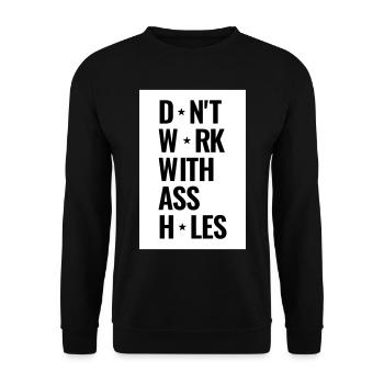 Arbeit im Büro ist nicht immer lustig - Unisex Pullover - Schwarz - Vorne - Alina (178cm) & Michal (187cm)