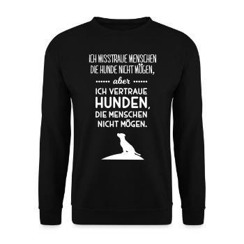 hunde_vertrauen - Unisex Sweatshirt - black - Front - Alina (178cm) & Michal (187cm)