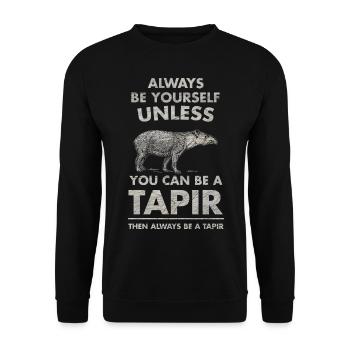 Tapir animal trunk zoo animal vintage gift - Unisex Sweatshirt - black - Front - Alina (178cm) & Michal (187cm)