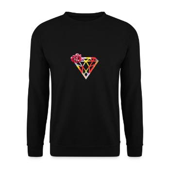Diamant Rose Edelstein Blume Schmuck Rubin - Unisex Pullover - Schwarz - Vorne - Alina (178cm) & Michal (187cm)
