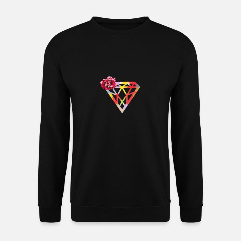 Diamant Rose Edelstein Blume Schmuck Rubin - Unisex Pullover - Schwarz