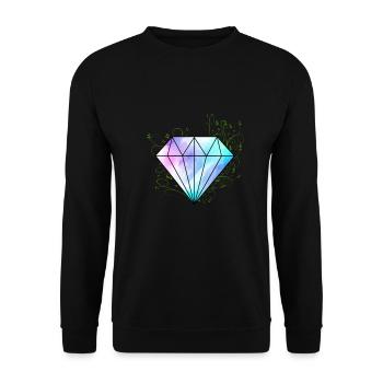 Diamond Ivy Twigs Gem Gem Jewel Tendril - Unisex Sweatshirt - black - Front - Alina (178cm) & Michal (187cm)